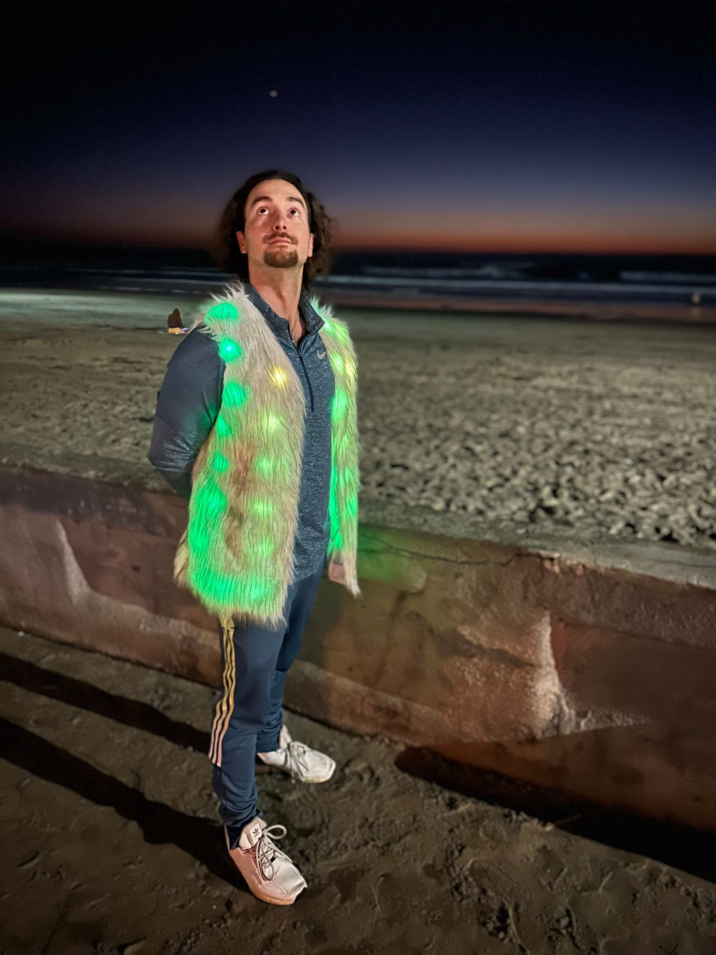MEN Faux Fur LED Light Up Vest