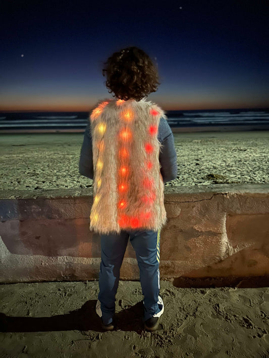 MEN Faux Fur LED Light Up Jacket
