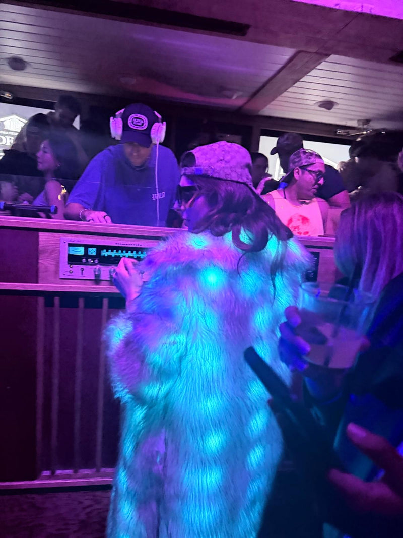 Long Faux Fur LED Jacket – Premium & Exclusive ⚡🕺 - Glo Getterz - glowing_jackey - faux_fur_coat